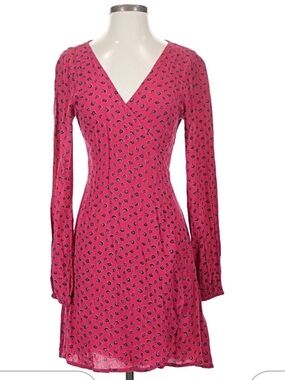 Billabong Wrap Dress in Fuchsia with Floral Print